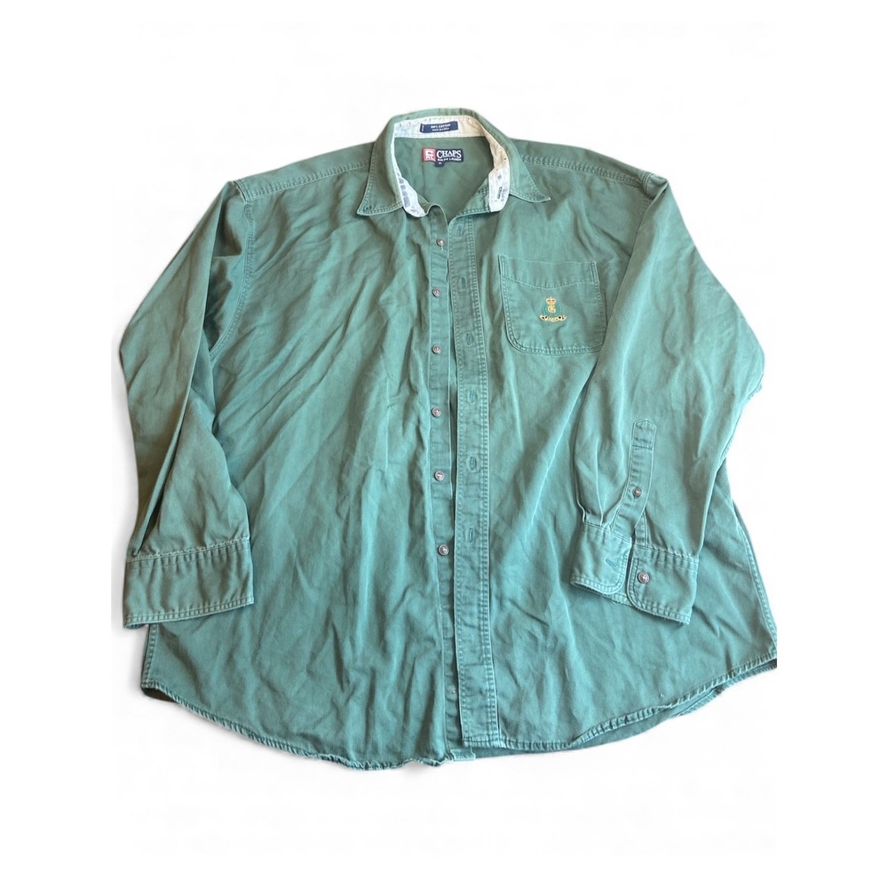 Vintage Chaps Ralph‎ Lauren Mens Shirt Long Sleeve Embroidered Pocket XL